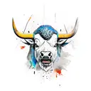 Buffalo head tattoo design idea