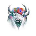 Buffalo head tattoo design idea