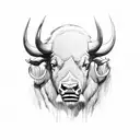 Buffalo head tattoo design idea