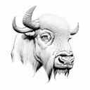 Buffalo head tattoo design idea