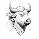 Buffalo head tattoo design idea