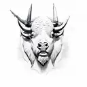 Buffalo head tattoo design idea