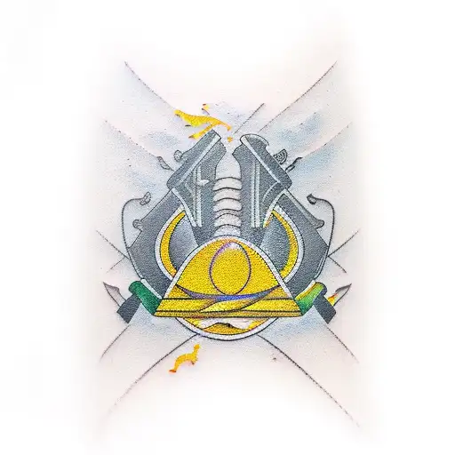 caveirão com uma ak47 tattoo design idea