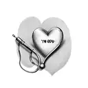 Stethoscope forming a heart shape with 'I love you more' written in EKG style tattoo design idea