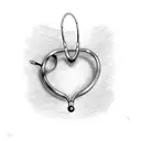Stethoscope forming a heart shape with 'I love you more' written in EKG style tattoo design idea