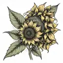 Sunflower, but the stem is looks like a semi colon, with bees flying around it  tattoo design idea