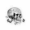 Skull and crossing bones with a banner that says 'Dead Men Tell No Tales' tattoo design idea