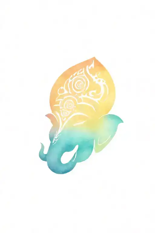 lord ganesha face mask into OM symbol merged tattoo design idea
