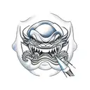 dragao chines mostrando os dentes tattoo design idea