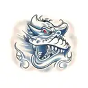 dragao chines mostrando os dentes tattoo design idea
