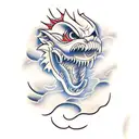 dragao chines mostrando os dentes tattoo design idea