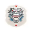 dragao chines mostrando os dentes tattoo design idea