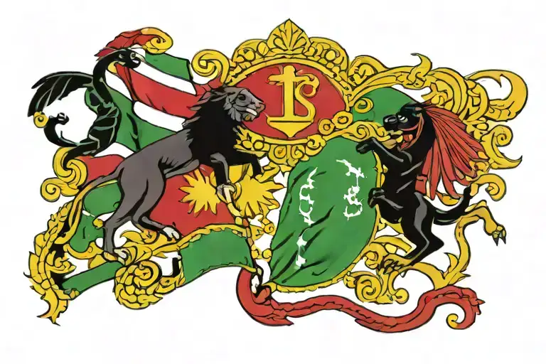 Italian, Sicilian , Ethiopian flag tattoo design idea