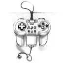 A gaming controller intertwined with musical instruments tattoo design idea
