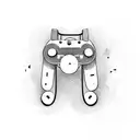 A gaming controller intertwined with musical instruments tattoo design idea