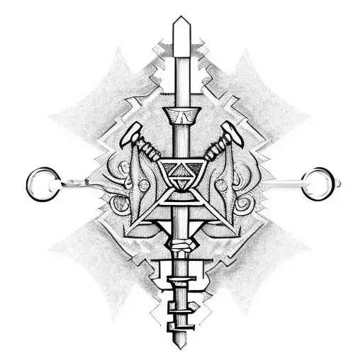 skeleton key tattoo design idea