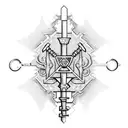 skeleton key tattoo design idea
