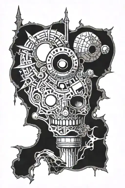 Drilling bottom hole tattoo design idea