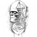 Frankenstein watercolor  tattoo design idea