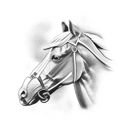 racehorse with blinkers on tattoo design idea