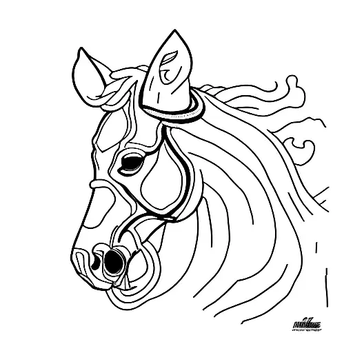 racehorse with blinkers on tattoo design idea
