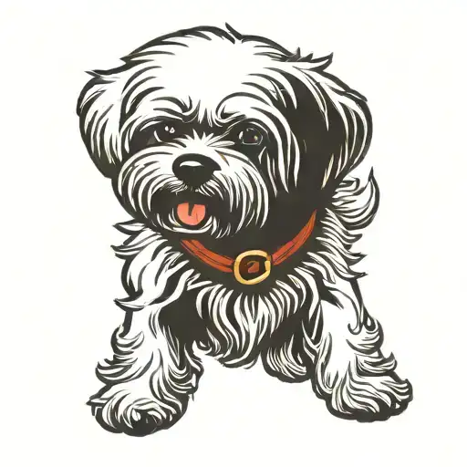 bichon frise dog  tattoo design idea