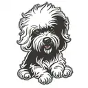 bichon frise dog  tattoo design idea