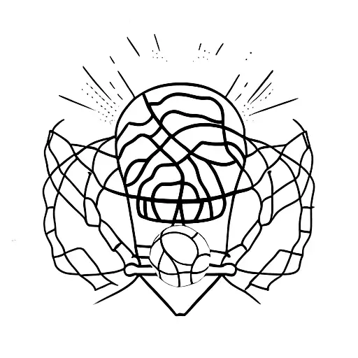 basketball heart numbers 6, 1996 and 2002 tattoo design idea