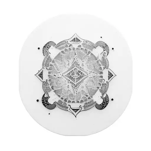 balanced brass scales with cupped trays tattoo design idea