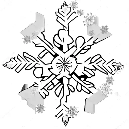 playing card with snowflakes, roses, and the number 4 tattoo design idea