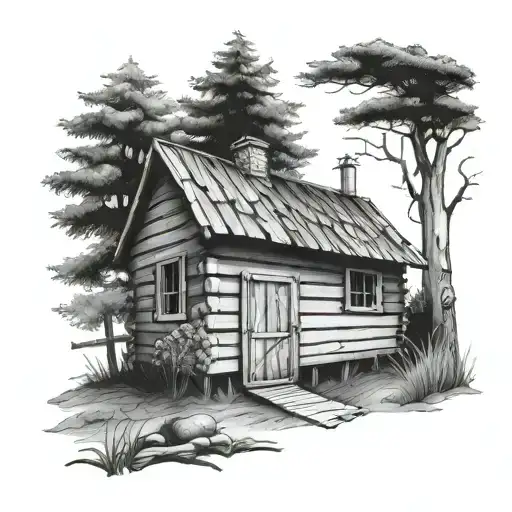 wood shed  tattoo design idea