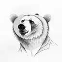 bear in a storm in front of a man tattoo design idea