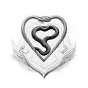 snake wrapped around a confederate flag heart, with a sword through the heart tattoo design idea