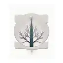 A minimalist tattoo of a cinema ticket and a tree merging into one, reflecting the client's love for movies and nature. tattoo design idea