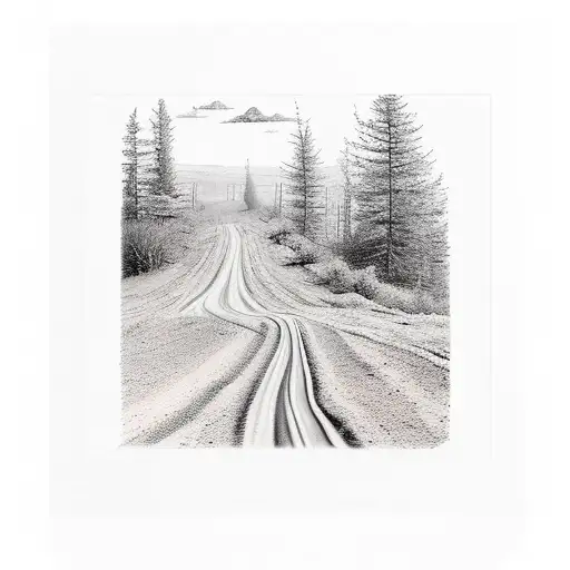 dirt road tattoo design idea