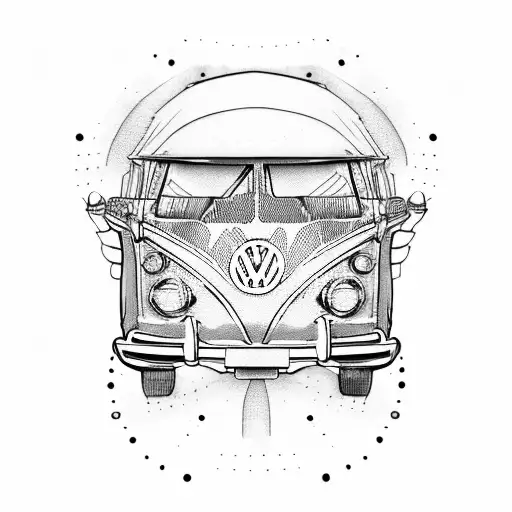 volkswagen camper tattoo design idea