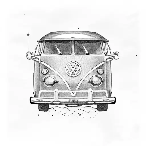 volkswagen camper from the side tattoo design idea