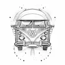 volkswagen camper tattoo design idea