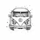 volkswagen camper tattoo design idea