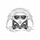 volkswagen camper tattoo design idea