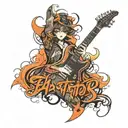 electric guitar tattoo design idea