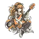 electric guitar tattoo design idea