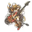 electric guitar tattoo design idea