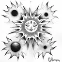 weeping sun  tattoo design idea