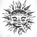 weeping sun  tattoo design idea