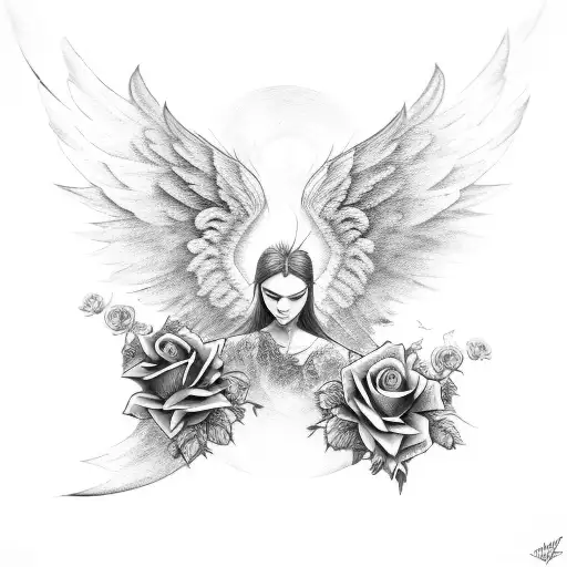 Ornate fashioned wings and flower bouquet Stock Illustration by  goldenshrimp 157306004