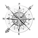 nautical compass, anchor, nautical clock and rope tattoo design idea