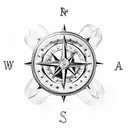 nautical compass, anchor, nautical clock and rope tattoo design idea