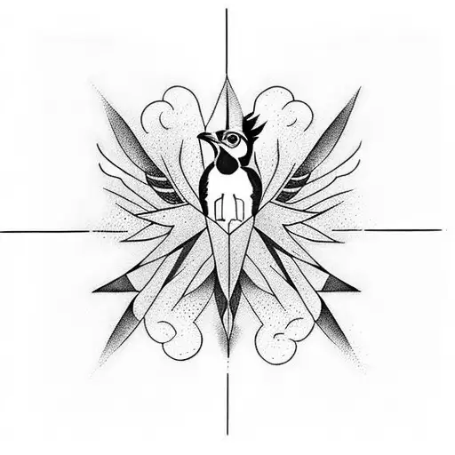 2 magpies 3rd July IVF  tattoo design idea