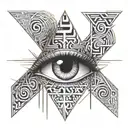 eye labyrinth tattoo design idea